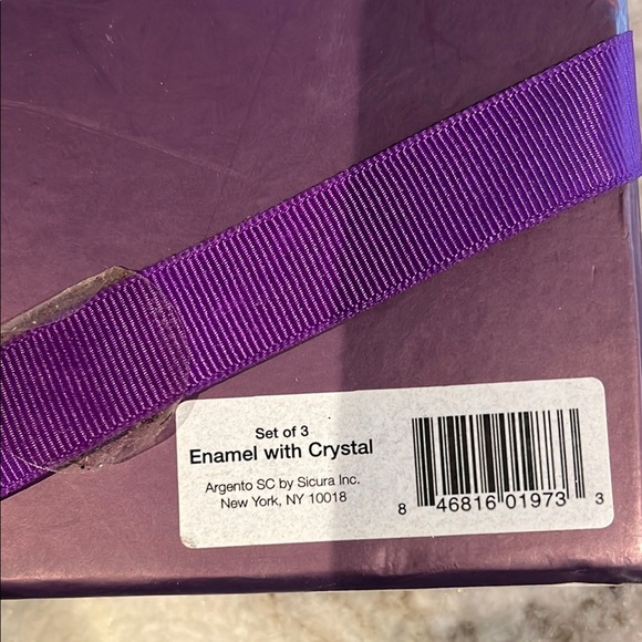 Arte de Casa Photo Frame Set of 3 Assorted Cream Enamel w/ Crystal Jewel Border - Picture 3 of 5